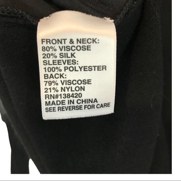 Etcetera Silk Velvet Blouse Sheer Sleeves - Picture 6 of 12